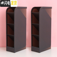 三维工匠韩版笔筒多功能时尚斜插式笔桶大容量收纳盒笔架简约小清新女ins风学生用个性创意可爱桌面摆件文 磨砂透明黑色-2个
