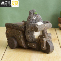 三维工匠龙猫男孩笔架笔筒女生高中生 时尚 创意桌面时尚收纳盒摆件 骑小车