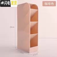 三维工匠创意时尚斜插式笔筒收纳盒女摆件少女心多功能学生文具用品韩国小清新简约办公室摆设筒大容量装笔的笔 北欧咖啡-1个装
