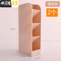 三维工匠创意时尚斜插式笔筒收纳盒女摆件少女心多功能学生文具用品韩国小清新简约办公室摆设筒大容量装笔的笔 北欧咖啡-2个装