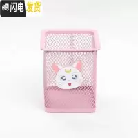 三维工匠收纳筒美少女小清新小笔桶彩色圆形笔架工具笔筒学生少女收纳盒文 圆形-白猫