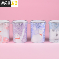 三维工匠创意可爱笔筒多功能创意时尚韩国小清新方形少女心文具批发桌面简约个性ins圆形收纳盒笔桶 花海圆形笔筒(随机1个)