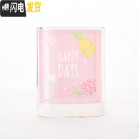 三维工匠韩国创意时尚小清新笔筒 可爱卡通少女心桌面收纳盒学生办公文具 水果粉