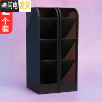三维工匠创意斜插式笔筒文具收纳笔桶时尚可爱少女ins收纳盒大容量桌面学生文具放笔的筒北欧个性简约风摆件 小号/黑色-2个