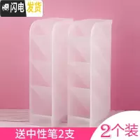 三维工匠斜插式笔筒女ins创意时尚可爱文具学生桌面办公室多功能大号笔架透明大容量北欧个性简约 透明2个装(送2支中性笔)