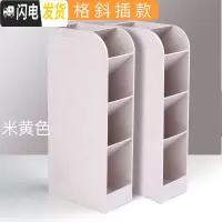 三维工匠斜插式笔筒女ins创意时尚可爱文具收纳盒简约北欧透明多功能摆件桌面办公大容量化妆刷笔桶小学生儿童 2个米色