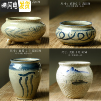 三维工匠多肉花盆大口径小号手绘青花粗陶组合透气陶瓷景德镇 JDZQH-01.07.10.11 中等花盆容器