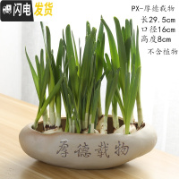 三维工匠水仙花盆铜钱水培花盆水养仿石头盆景碗莲睡莲个性创意陶瓷无孔 其他颜色PX-厚德载物 大花盆容器