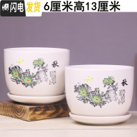 三维工匠花盆陶瓷大号带托盘个性简约创意家用吊兰绿萝多肉陶瓷花 16-秋两个大号 大花盆容器