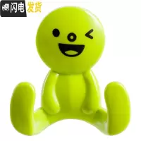 三维工匠卡通挂钩免打孔家用浴室后墙壁无痕强力壁挂勾创意可爱宿舍粘钩 3个装绿色卡通挂钩