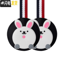 三维工匠汽车挂钩卡通多功能挂钩后座椅背挂钩隐藏车内创意车载可爱挂物钩 吉呵兔圆黑两个(建议买两个)