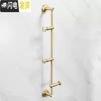 三维工匠北欧铜挂衣架壁挂墙上卧室衣帽架金色轻奢衣服架子玄关收纳挂钩 3钩-总长60cm-拉丝金