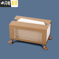 三维工匠空之喵喵|原创北欧ins纸巾盒多功能铁艺收纳盒客厅创意家用抽纸盒 大号金色金脚纸巾盒