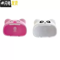 三维工匠创意可爱卡通情侣儿童牙刷架免打孔吸壁式卫生间置物架子牙刷挂架 [2个装]粉色+白色白耳朵
