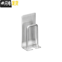 三维工匠卫生间不锈钢免打孔壁挂式牙刷架漱口杯架挂放吸壁电动牙膏置物架 普通款1个