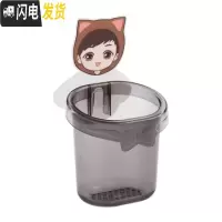 三维工匠卡通免打孔壁挂收纳筒牙膏收纳盒家用浴室牙刷架牙具收纳架 灰色王子