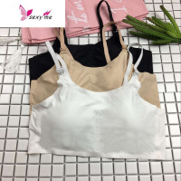 鱼篓(FISH BASKET)韩版纯色简约冰丝三色后挂扣文胸内衣女学生百搭裹胸带背心