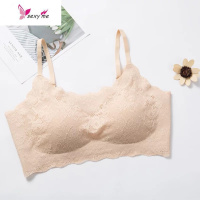 舒适内衣女蕾丝简约无钢圈美背吊带蕾丝花边文胸薄款抹胸罩 FISH BASKET胸罩