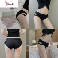 法式透气侧开镂空三角裤蕾丝弹力低腰打底裤子小性感包臀女士内裤 FISH BASKET
