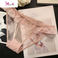 日系性感蕾丝内裤女士低腰水钻雪纺钻饰少女学生三角裤底裤 FISH BASKET