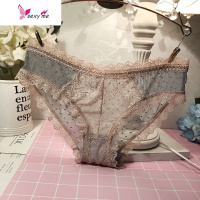 满4减15 春款 夏季欧美蕾丝内裤女性感中中腰纯档三角裤头 FISH BASKET