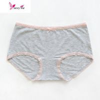 简约舒适混纺彩棉木代尔少女蕾丝边中低腰包臀内裤短裤女 FISH BASKET