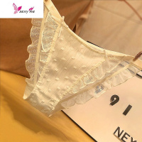 蕾丝内裤女性感夏季薄款三角裤中腰时尚波点荷叶边底裤 FISH BASKET