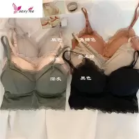蕾丝花边肩带可调节抹胸内衣无钢圈裹胸背心性感美背少女文胸背心 FISH BASKET胸罩