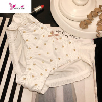 三送一 日系满满爱心烫钻冰丝内裤低腰少女三角裤 学生可爱 FISH BASKET