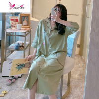 夏季孕妇睡裙棉可哺乳睡衣产妇月子服住院生产服产后喂奶连衣裙 FISH BASKET