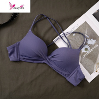 性感深V美背文胸柔软透气杯无钢圈内衣女聚拢小胸文胸 文胸套装 FISH BASKET