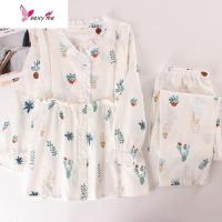 棉纱布月子服女夏天超薄款产后夏季莫代尔棉麻浦乳母乳喂奶睡衣 FISH BASKET