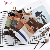 长袜子女韩国棉薄款金银丝堆堆袜百搭亮丝中筒袜ins潮 FISH BASKET袜子