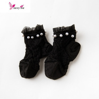 5双装蕾丝花边船袜女薄款水晶丝短袜韩国铆钉金银丝珍珠袜子 FISH BASKET袜子