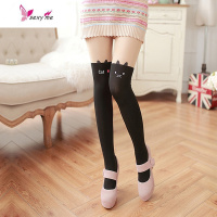 假大腿连裤袜日系拼接丝袜大码薄款黑白色长筒过膝半截高筒袜 FISH BASKET丝袜