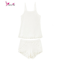 靴下物睡衣夏季吊带薄款蕾丝少女家居服两件套透气吸汗小清新内衣 FISH BASKET