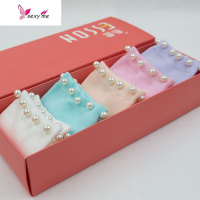 珍珠袜子女中筒袜棉韩国铆钉黑白色韩版棉款短袜女士袜子 FISH BASKET袜子