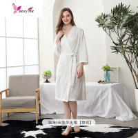 夏季薄款浴袍浴衣女性感吸水速干华夫格睡袍男女情侣睡衣新娘晨袍 FISH BASKET