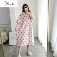 夏季薄款睡裙女短袖中长款睡衣胖MM200斤宽松加大码家居服连衣裙 FISH BASKET