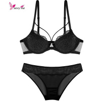 好奇小姐胸罩性感蕾丝内衣女夏薄款美背前扣文胸易脱舒适少女 文胸套装 FISH BASKET