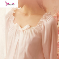 睡裙女长款长袖公主宫廷风睡衣冰丝睡裙 FISH BASKET