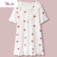 爆好看~气质款!日系甜美减龄莓棉睡衣女秋长袖学生宽松睡裙 FISH BASKET