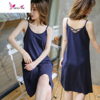 性感睡衣女夏季棉薄款色打底吊带睡裙v领可外穿连体裙子 FISH BASKET