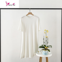 [巴莉妮卡]2020新款女士夏季连衣睡裙短袖宽松显瘦百搭连衣睡裙 FISH BASKET