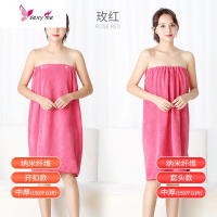 院浴裙女棉抹胸浴巾可穿裹胸睡裙汗蒸服桑拿大浴衣女款浴袍 FISH BASKET