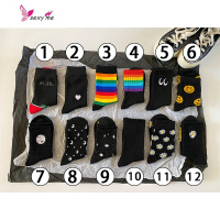 黑色袜子女中筒袜ins潮韩国配帆布鞋的长筒袜日系可爱网红小雏菊w FISH BASKET袜子