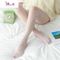 烫钻黑色丝袜女带钻水钻打底袜子蕾丝镂空渔网连裤袜性感透明薄款 FISH BASKET丝袜