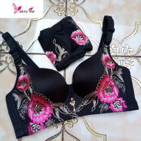 加厚性感刺绣幸福女士内衣无钢圈聚拢侧收调整型文胸厚薄 FISH BASKET胸罩