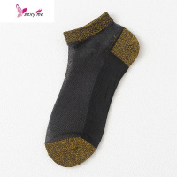 4双袜子女韩国夏季薄款透明玻璃丝船袜金银丝袜日系中筒复古棉袜 FISH BASKET丝袜
