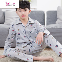 中大童 青少年初中学生棉睡衣男孩子13-15岁男童家居服 FISH BASKET